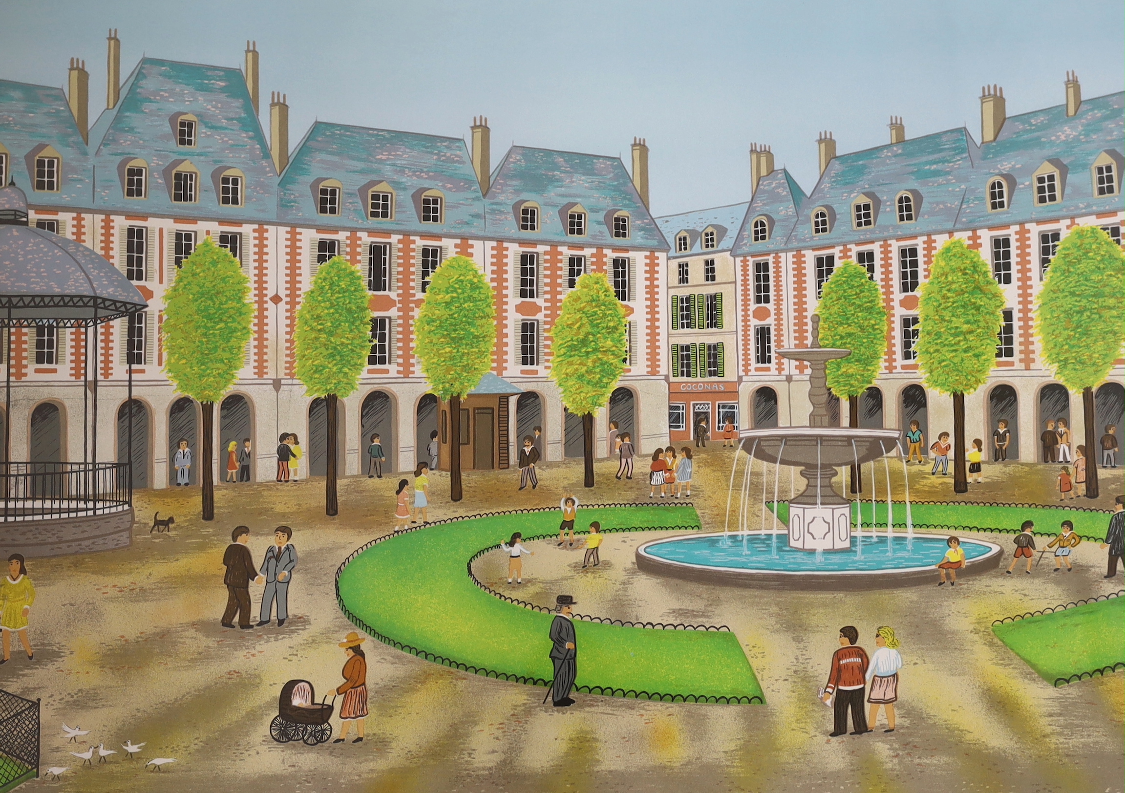 Fanch Ledan (French, b.1949), three pencil signed limited edition colour prints, one with embossed blind stamp, one titled Parc Monceau, largest 66 x 50cm